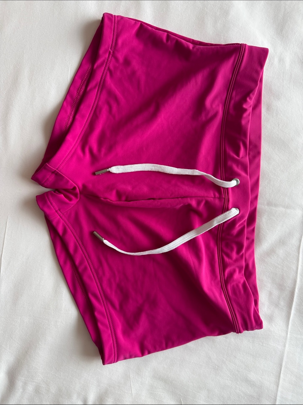 2xist Men's Swim Trunk in Bright Magenta with White Drawstring - Picture 2 of 3